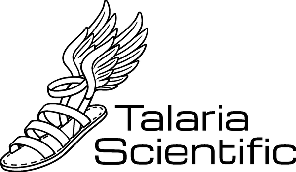 Talaria Scientific stacked lockup, black line art